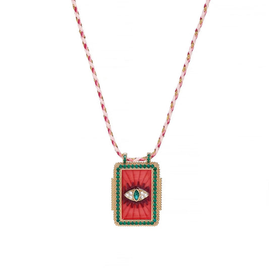 pink evil eye necklace